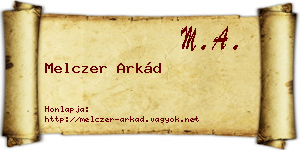 Melczer Arkád névjegykártya